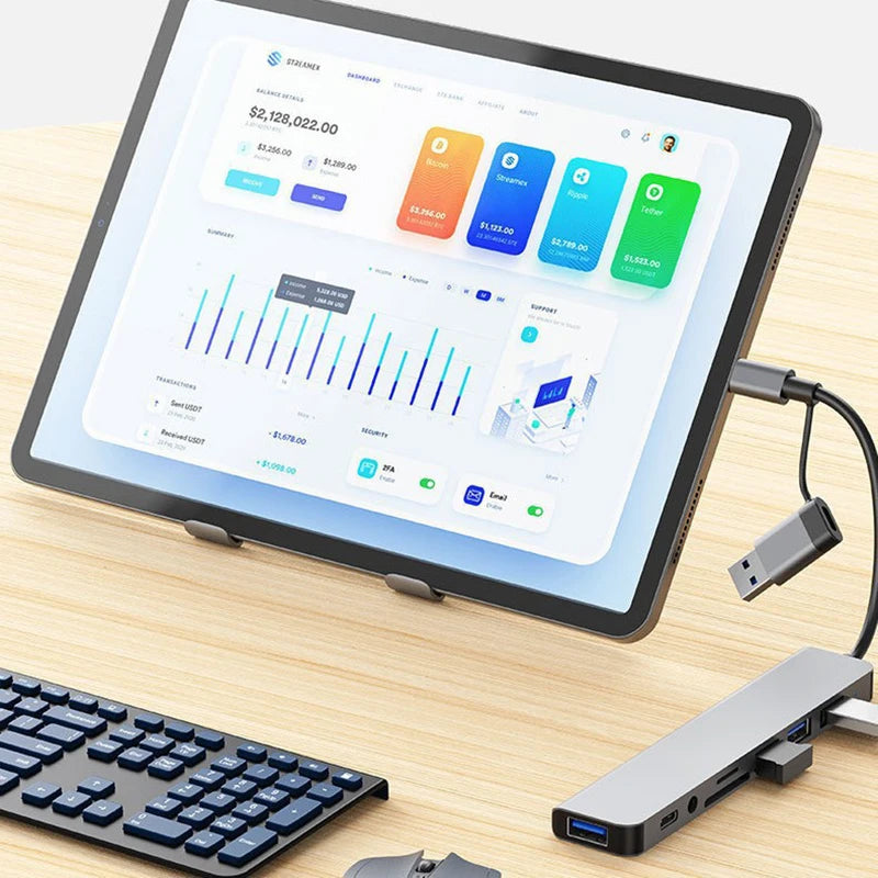 8-in-2 USB-C Hub – with Audio Jack & Docking Station
