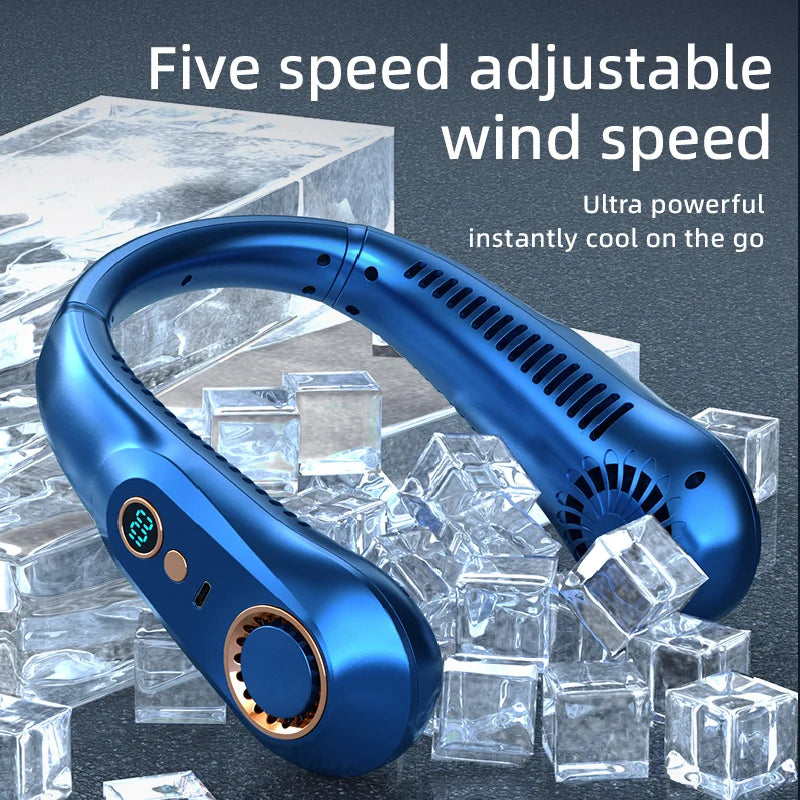 Portable Bladeless Neck Fan – USB Rechargeable