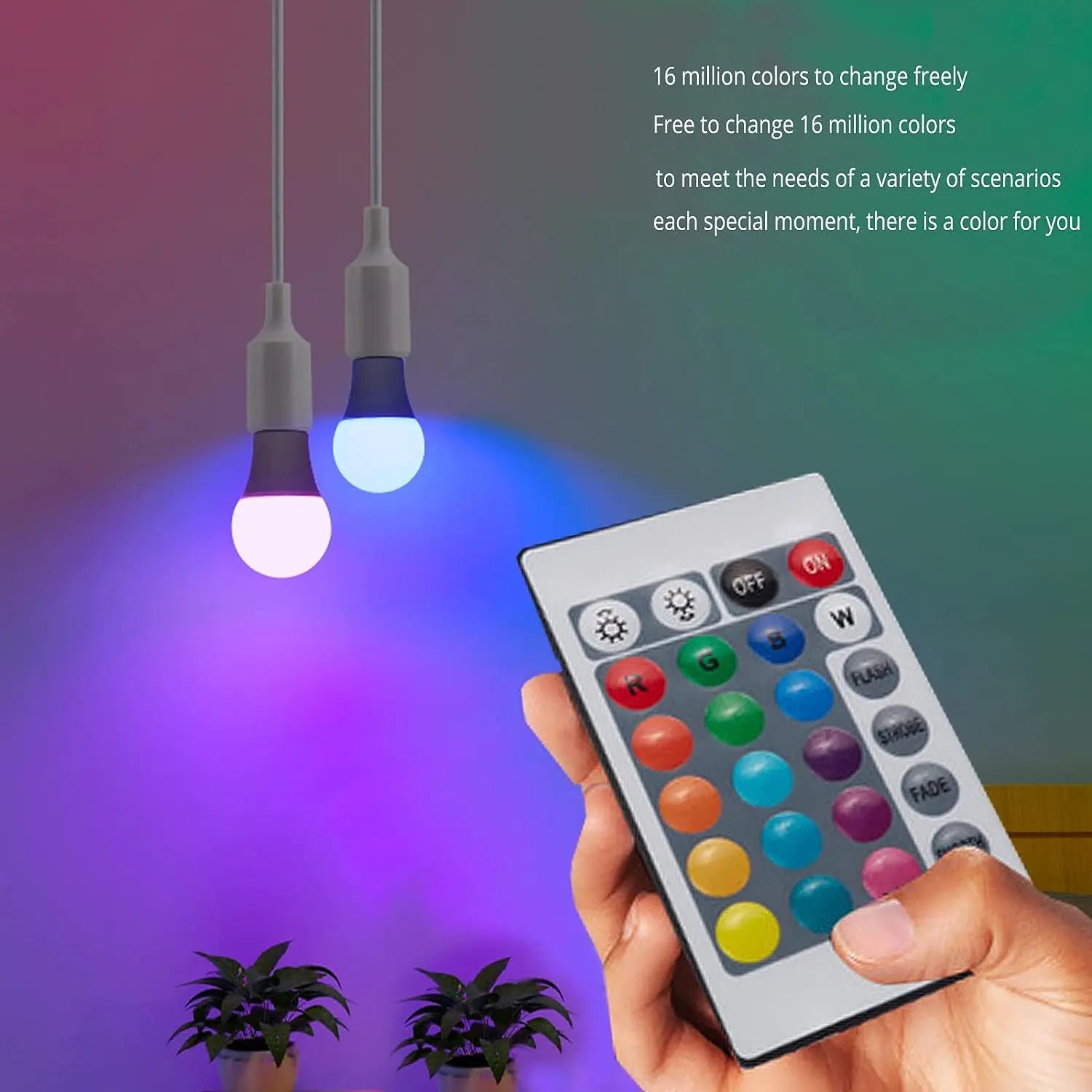 LED RGB Light  E27  Remote Control