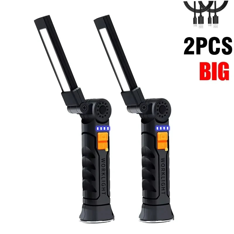 Portable COB LED Flashlight – USB Rechargeable