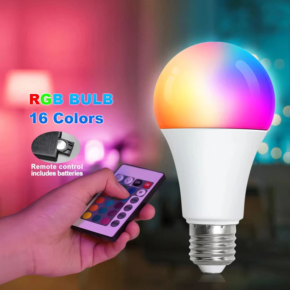 LED RGB Light  E27  Remote Control