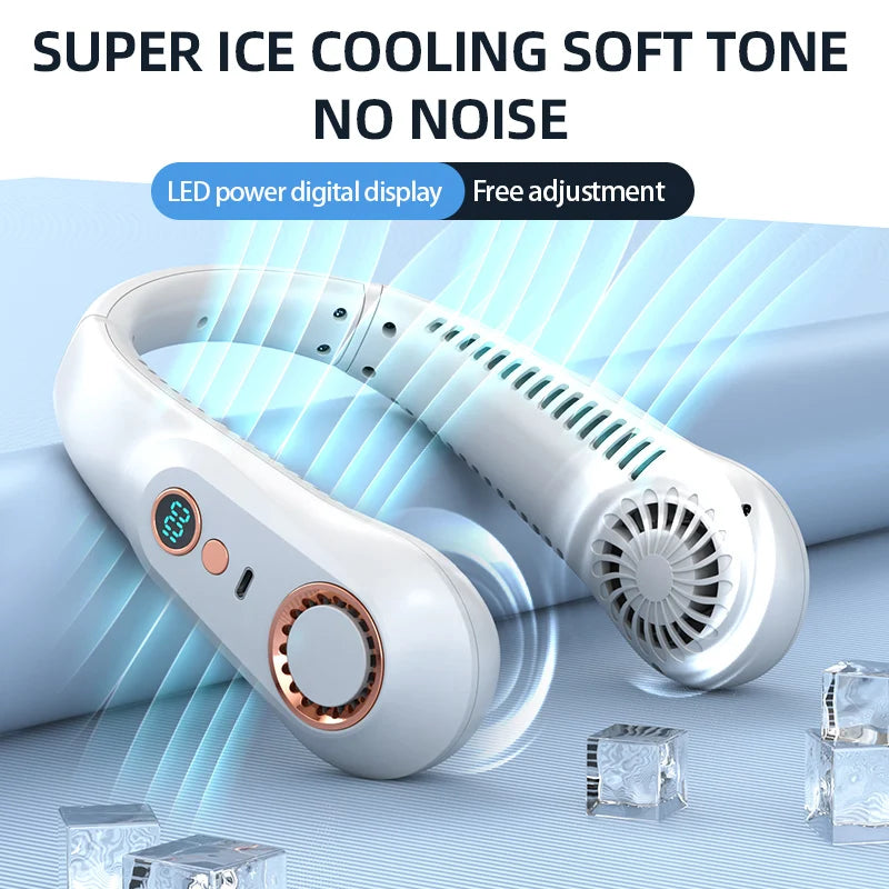 Portable Bladeless Neck Fan – USB Rechargeable