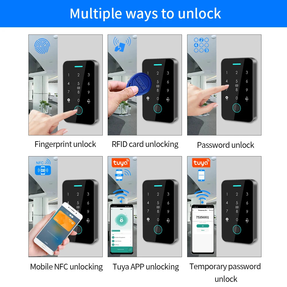 Tuya Outdoor Fingerprint Access Control Keypad