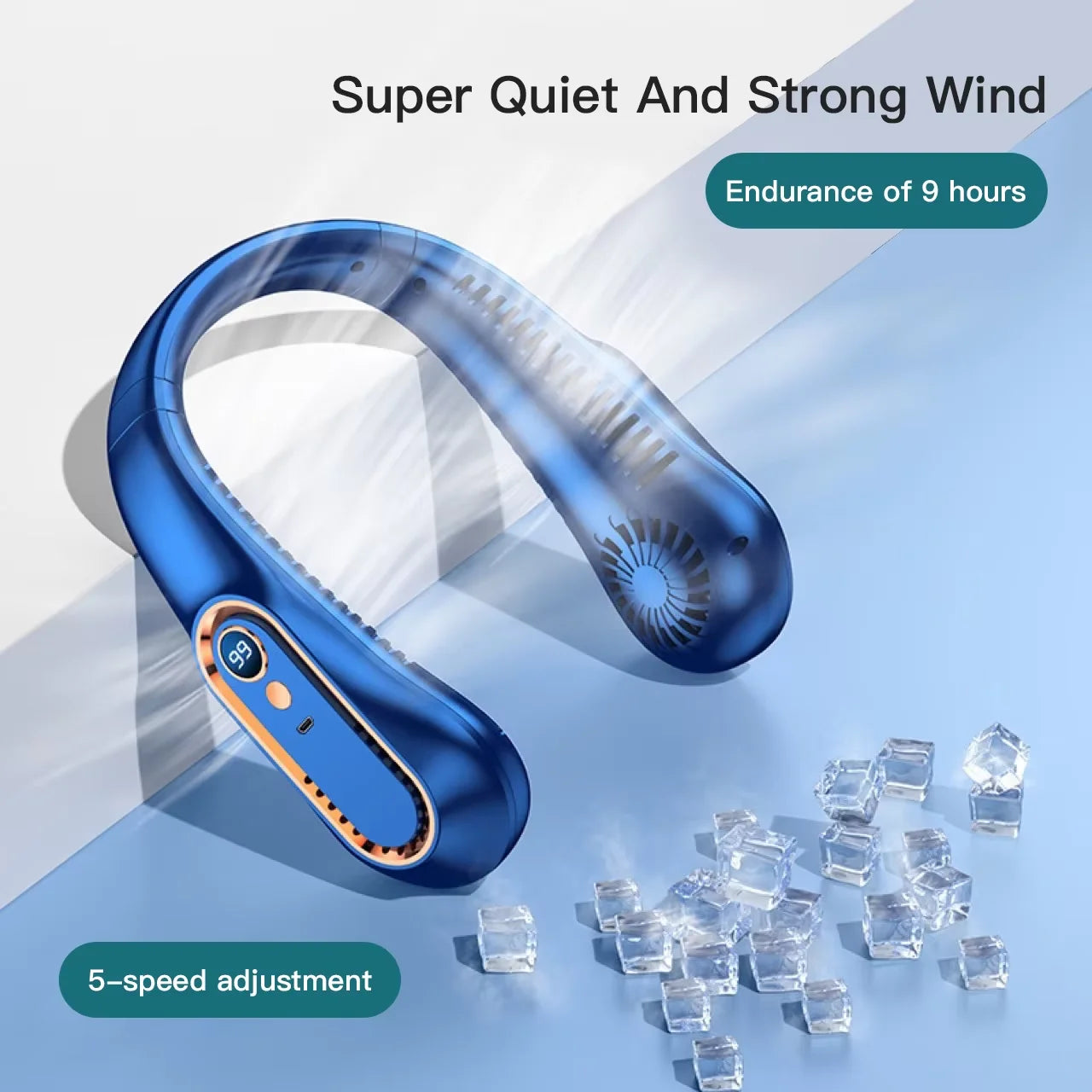 Portable Bladeless Neck Fan – USB Rechargeable