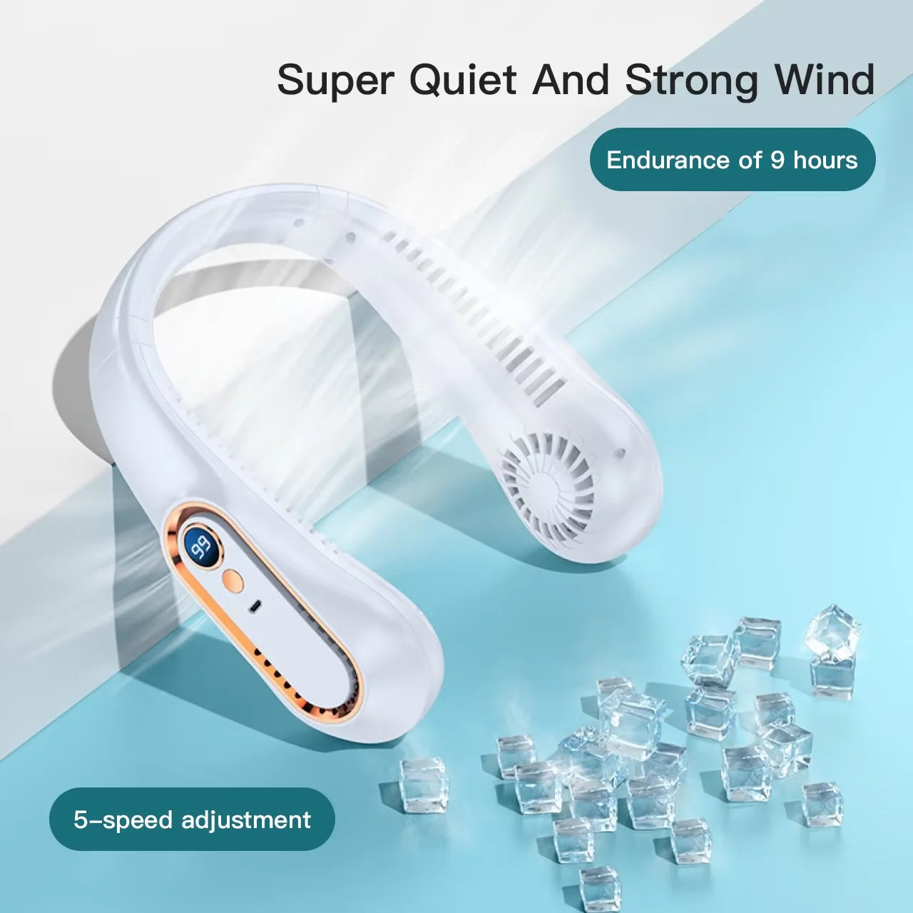Portable Bladeless Neck Fan – USB Rechargeable