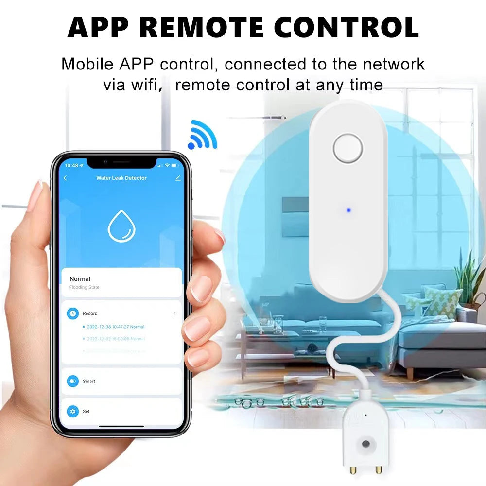 WiFi Smart Water Leak Sensor Liquid Leakage Alarm