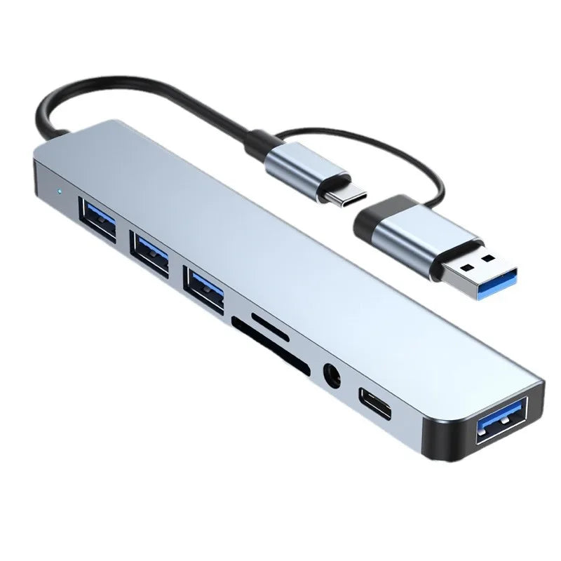 8-in-2 USB-C Hub – with Audio Jack & Docking Station