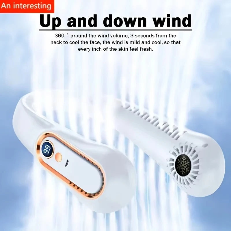 Portable Bladeless Neck Fan – USB Rechargeable
