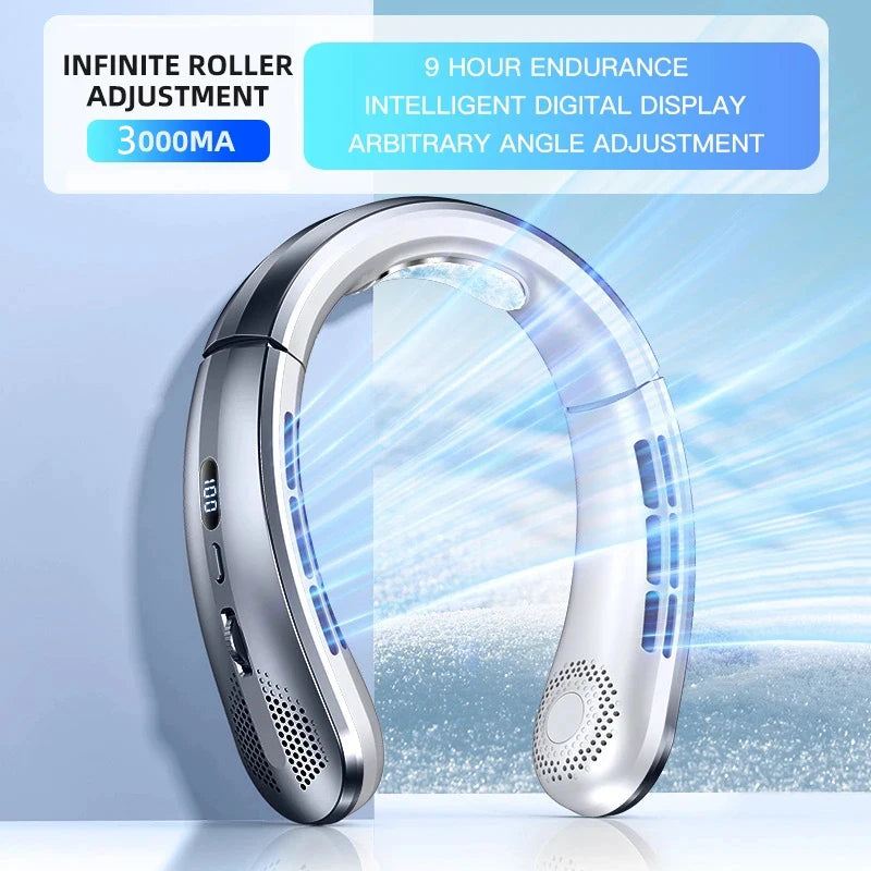 Portable Bladeless Neck Fan – USB Rechargeable