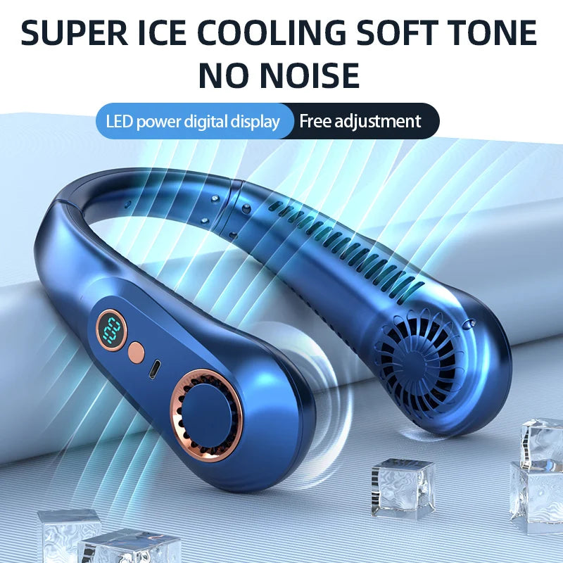 Portable Bladeless Neck Fan – USB Rechargeable