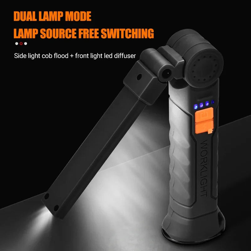 Portable COB LED Flashlight – USB Rechargeable