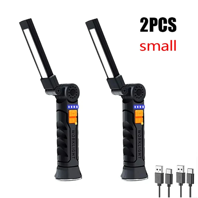 Portable COB LED Flashlight – USB Rechargeable