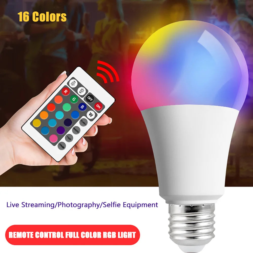 LED RGB Light  E27  Remote Control